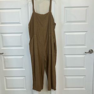 Universal Thread - Camel Linen Overalls - Size Large